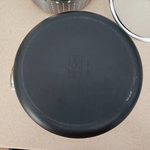 RARE ALL CLAD LTD ANODIZED PASTA PENTOLA 7 QUART STOCKPOT & STAINLESS COLANDER - Picture 10 of 14